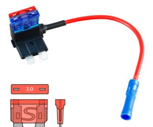 AMPIRE Grifo para fusible ATO, incluido un fusible de 10 A (ACU), L
