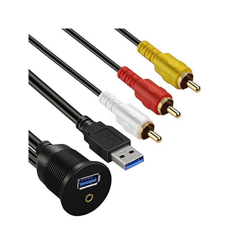 Ampire Prolongador USB - AUX 200cm XUC200