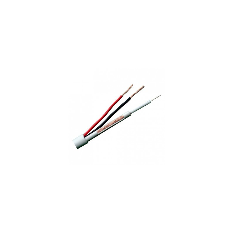 Cable RG59 +2x0,75mm MicroRG59 Funda Blanca